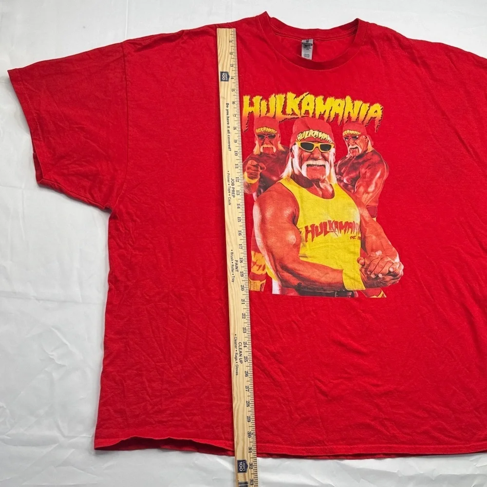 Hulkamania Red Graphic Tee men’s size 5X 100% cotton t shirt wrestling - Picture 5 of 8